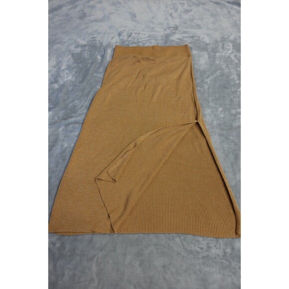 NWT Free People Golden Hour Brown Size Medium Ribbed Knit Midi Skirt - Picture 6 of 6